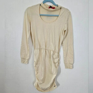 N:philanthropy open chest choker sybil dress long sleeve in ivory size small NWT